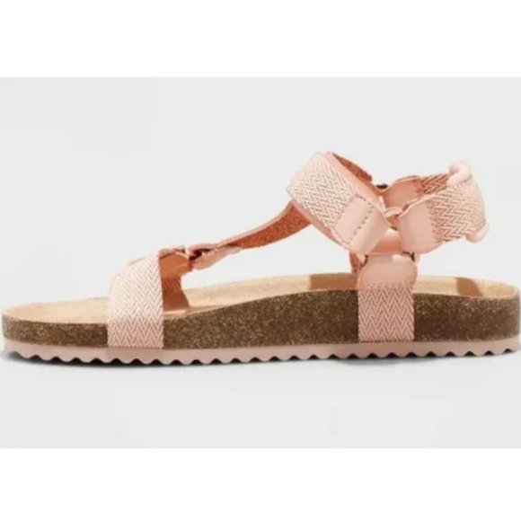 Girls' Val Footbed Sandals - Cat & Jack™ Blush - Picture 2 of 4